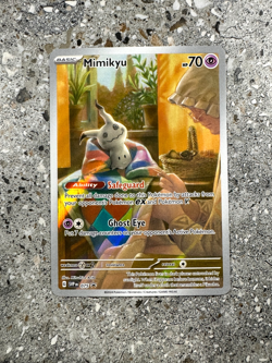 Pokemon TCG Cards Mimikyu SVP075 Illustration Rare Black Star Promo Holo MINT - Image 1