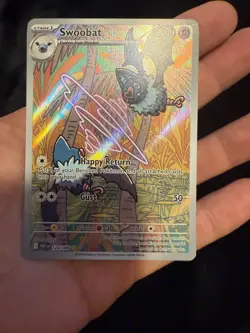 Pokemon TCG Swoobat Illustration Rare 120/086 White Flare Pokemon Card NM - Image 3