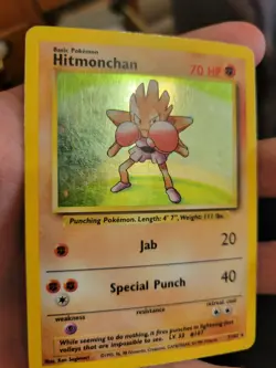 Hitmonchan - 7/102 Base Set 1999 WOTC - Holo - Pokemon TCG moderately played - Image 2