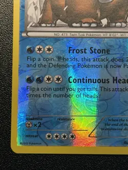 2013 Pokemon Plasma Storm Mamoswine 28/135 Reverse Holo Rare - Image 5