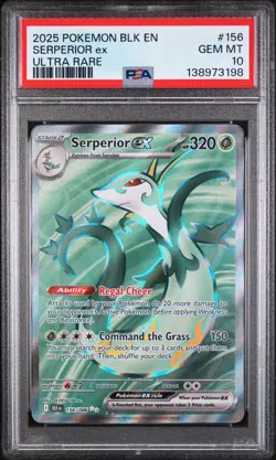 2025 POKEMON BLK EN-BLACK BOLT ULTRA RARE #156 SERPERIOR EX PSA 10 - Image 1