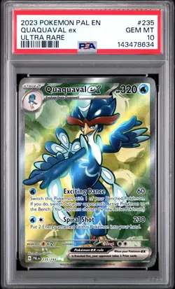 2023 POKEMON PAL EN-PALDEA EVOLVED ULTRA RARE #235 QUAQUAVAL EX PSA 10 - Image 1