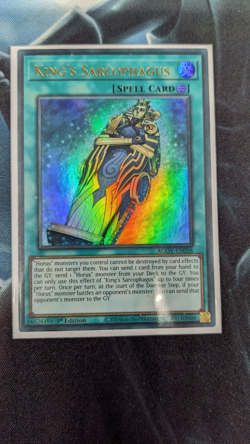 YUGIOH King's Sarcophagus AGOV-EN058 Ultra Rare 1st Edition - Image 1
