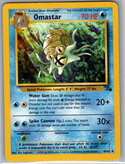 Omastar 40/62 Non Holo Fossil - Pokemon Card - NM - Image 1