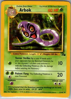 Arbok 31/62 Non Holo Fossil - Pokemon Card - NM - Image 1