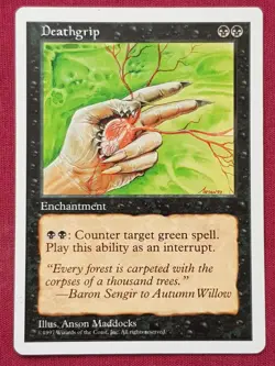 Magic The Gathering 5TH EDITION DEATHGRIP black card MTG FIFTH - Image 1