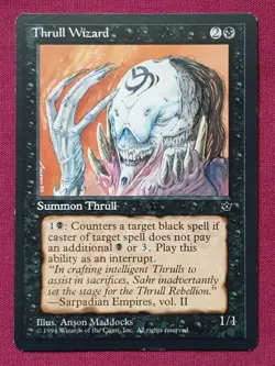 Magic The Gathering FALLEN EMPIRES THRULL WIZARD black card MTG - Image 1