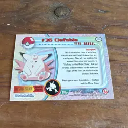 Pokemon Card Clefable #36 TOPPS 1999 TV Animation Green Logo Vintage - Image 4