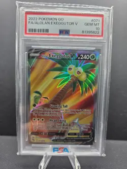 Alolan Exeggutor V (Full Art) 071/078 Pokemon GO Holo PSA 10 - Image 1