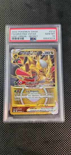 2022 POKEMON SWORD & SHIELD LOST ORIGIN SECRET FULL ART/GIRATINA VSTAR PSA 10 - Image 1
