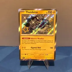 Thundurus 139/091 SV Paldean Fates Holo Baby Shiny Rare Pokemon TCG - Image 1