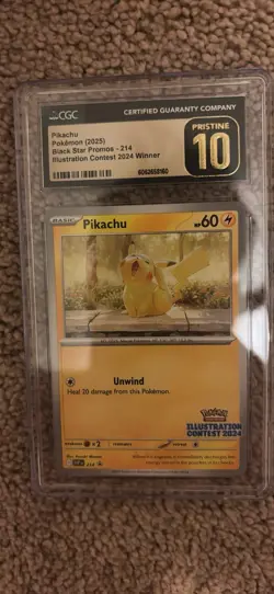 Pokemon Pikachu Illustration Contest 2024 Winner CGC Pristine 10 Promo #214 - Image 1