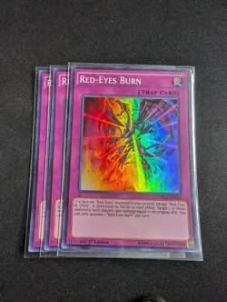 Yugioh - 3x Red-Eyes Burn DRL2-EN021 1st Edition Super Rare NM - Image 1