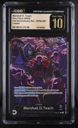 One Piece Marshall.D.Teach OP09-081 2nd Anniversary Set Promo CGC PRISTINE 10 - Image 1
