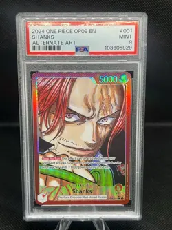 Shanks Leader OP09-001 Alt Art PSA 9-One Piece Emperors in the New World EN - Image 1