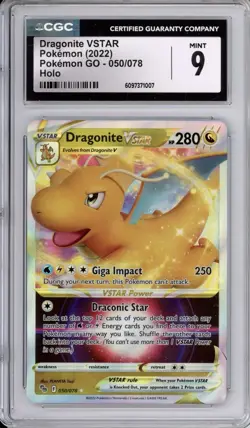 CGC 9 Dragonite VSTAR Pokemon SWSH Pokemon GO Holo 050/078 - Image 1