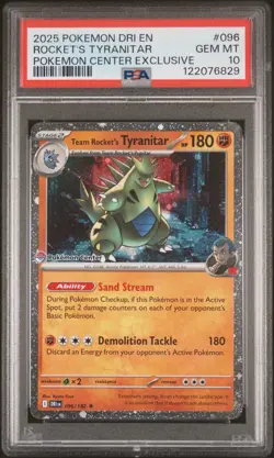 PSA 10 Team Rockets Tyranitar Destined Rivals Pokemon Center Promo Card 096/182 - Image 1