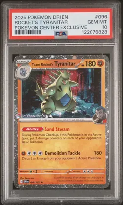 PSA 10 Team Rockets Tyranitar Destined Rivals Pokemon Center Promo Card 096/182 - Image 3