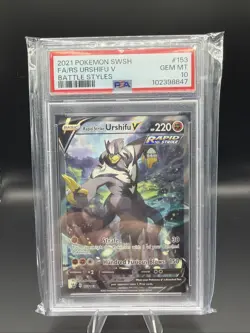 2021 Pokemon SWSH Battle Styles Rapid Strike Urshifu v Full Art #153/163 PSA 10 - Image 1