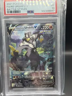 2021 Pokemon SWSH Battle Styles Rapid Strike Urshifu v Full Art #153/163 PSA 10 - Image 4