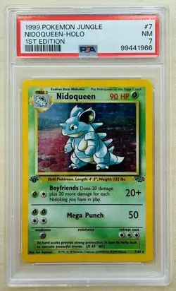 1999 POKEMON JUNGLE SET HOLO 1ST EDITION NIDOQUEEN #7 PSA 7 - Image 1