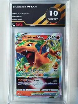 Carte pokemon ENGLISH Charizard VSTAR (BRS 018) Brilliant Stars CGG 10 26520042 - Image 1