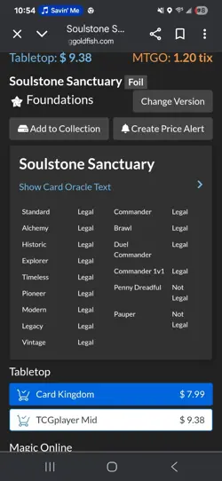 Mint Authentic Soulstone Sanctuary Foil Foundations #0133 Rare MTG Trading Card - Image 4