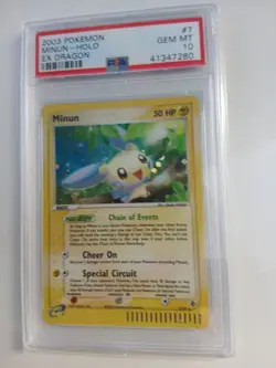 Pokemon Card Ex Dragon #7 Minun Holo PSA 10 GEM MINT 2003 Vintage - Image 2