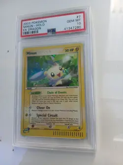 Pokemon Card Ex Dragon #7 Minun Holo PSA 10 GEM MINT 2003 Vintage - Image 4