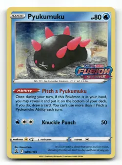 Pyukumuku (Prerelease) SWSH169 - Fusion Strike Stamped Promo - Pokemon Card NM/M - Image 1