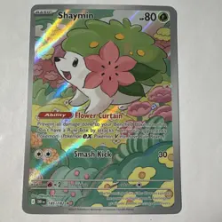 Pokemon Shaymin Sv10 Destined Rivals 185/182 Illustration Rare Full Art Holo - Image 1