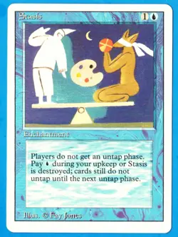 Stasis 1997 MTG 5th Edition Blue Rare Enchantment LP Stasis Deck D - Image 1