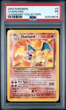 2002 POKEMON LEGENDARY COLLECTION #3 CHARIZARD PSA 1 - Image 1