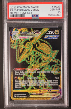 2022 Pokemon Silver Tempest Full Art Rayquaza VMAX Gold TG29 - PSA 10 GEM MINT - Image 2
