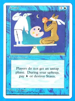 Stasis 1997 MTG 5th Edition Blue Rare Enchantment LP Stasis Deck C - Image 1
