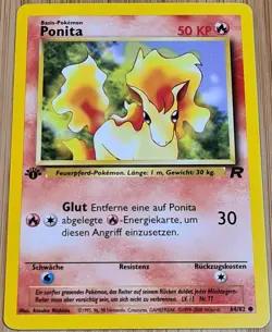 Ponita # 64/82 1.Edition Common Team Rocket Pokemon 2000 DE Near Mint Vintage - Image 1
