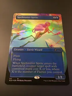 MTG Secret Lair #117 Spellstutter Sprite Borderless Foil NM - Image 1