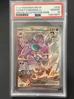 Pokemon Team Rocket's Nidoking ex #233/182 Destined Rivals PSA 10 GEM MINT - Image 1