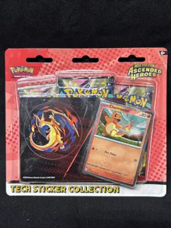 Pokemon Mega Evolution ASCENDED HEROES Tech Sticker Collection Charmander 3-pack - Image 1