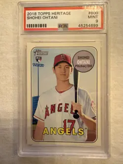 2018 Topps Heritage High Number - Shohei Ohtani #600 Rookie Card (RC) PSA9 - Image 1
