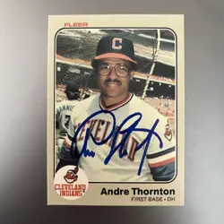 ANDRE THORNTON 1983 FLEER AUTOGRAPHED SIGNED AUTO BASEBALL CARD - Image 1