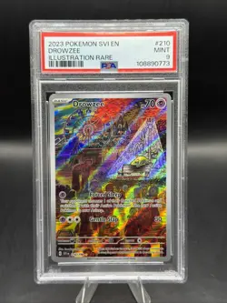2023 POKEMON SCARLET & VIOLET #210/198 DROWZEE ILLUSTRATION RARE PSA 9 - Image 1