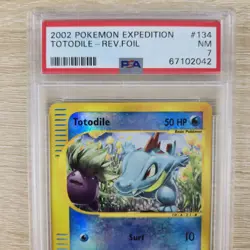 PSA 7 Totodile 134/165 Expedition Reverse Holo 2002 Nintendo Pokemon Card - Image 3