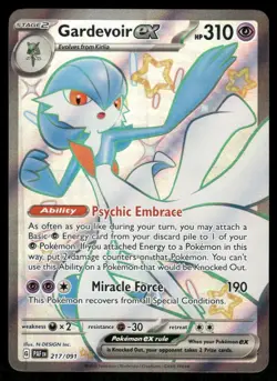 Pokemon Cards Gardevoir ex 217/091 Paldean Fates Shiny Ultra Rare NM - Image 1