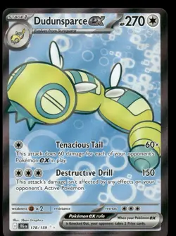 Pokemon Cards Dudunsparce ex 178/159 Journey Together Ultra Rare NM - Image 1