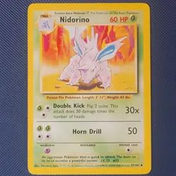 Nidorino 37/102 - Base Set 4th Print - Uncommon Vintage Pokemon Card WOTC NM - Image 1