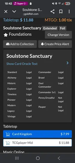 Mint Authentic Soulstone Sanctuary Extended Art Foil Foundations #0487 Rare MTG - Image 4