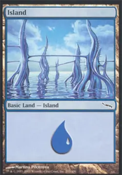 Island (293) -Foil Medium Play MTG Mirrodin - Image 1
