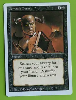 MTG DEMONIC TUTOR x1, Revised. Excellent. Commander, Vintage - Image 1