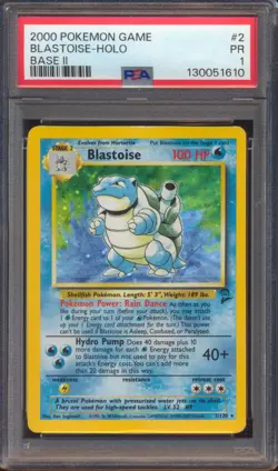 2000 POKEMON GAME BLASTOISE BASE II HOLO #2 PSA 1! - Image 1